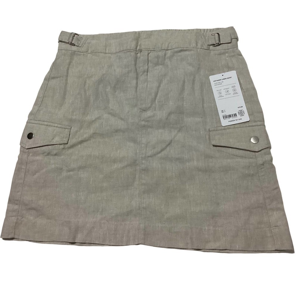 Athleta voyager cargo linen skirt size 10 biege